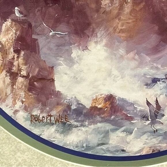 Home Interiors Robert Wee
Lighthouse Cliff Ocean Framed
Wall Art Rare Vintage - Picture 4 of 5